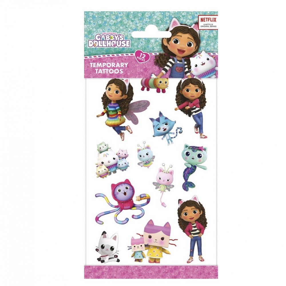 Planche de tatouages temporaires "Gabby et la maison magique"