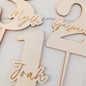 Cake topper personnalisable en bois "plexiglas âge - 1 chiffre"