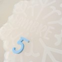 Cake topper personnalisable en plexiglas âge + prénom "Flocon"