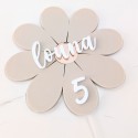 Cake topper personnalisable en plexiglas âge + prénom "Marguerite"