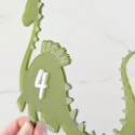 Cake topper personnalisable en plexiglas âge + prénom "Dinosaure"