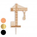 Cake topper personnalisable en plexiglas âge + prénom "Grue"
