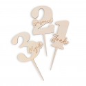 Cake topper personnalisable en bois "plexiglas âge" - version enfant