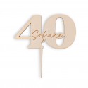 Cake topper personnalisable en bois "plexiglas âge" - version adulte