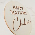 Cake topper personnalisable en bois "rond HB"
