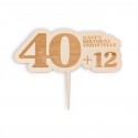 Cake topper personnalisable en bois "âge bonus"
