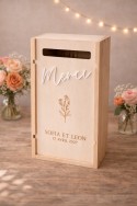 Urne personnalisable bois "Merci"