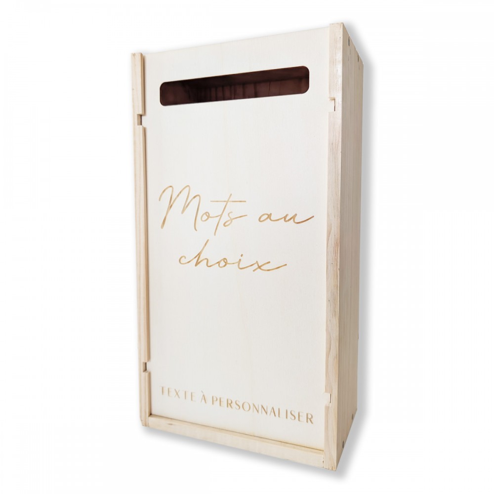 Urne personnalisable bois "Texte au choix"