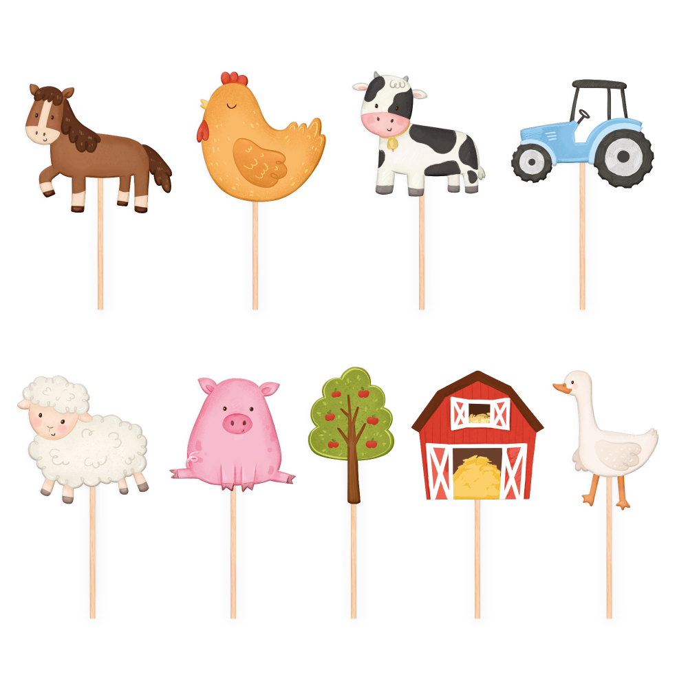 9 pics à gâteaux "animaux de la ferme"