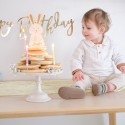 Cake topper personnalisable en plexiglas âge + prénom "Lapin"