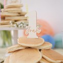 Cake topper personnalisable en bois "plexiglas âge" - version enfant