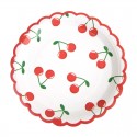 8 assiettes "cherry party" - 18 cm