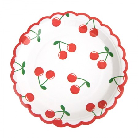 8 assiettes "cherry party"...