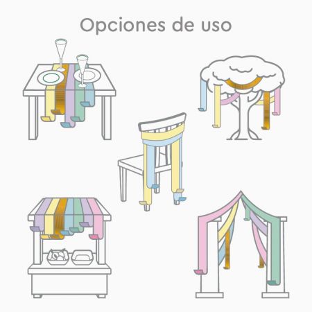 Rideau de papiers crépon pastel