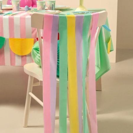 Rideau de papiers crépon pastel