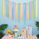 Rideau de papiers crépon pastel