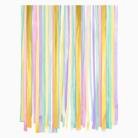 Rideau de papiers crépon pastel