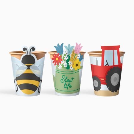 6 gobelets "animaux de la ferme" - 270 Ml