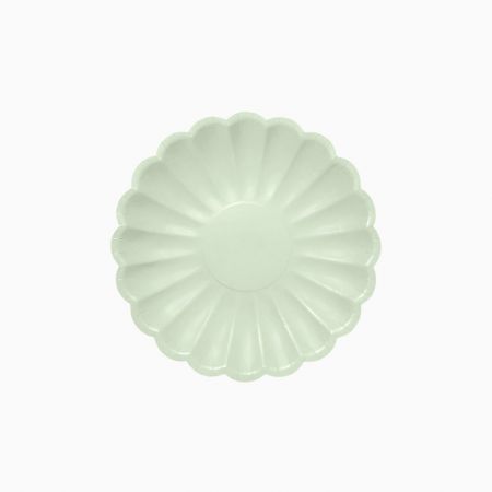 8 assiettes menthe "fleur" - 18 cm