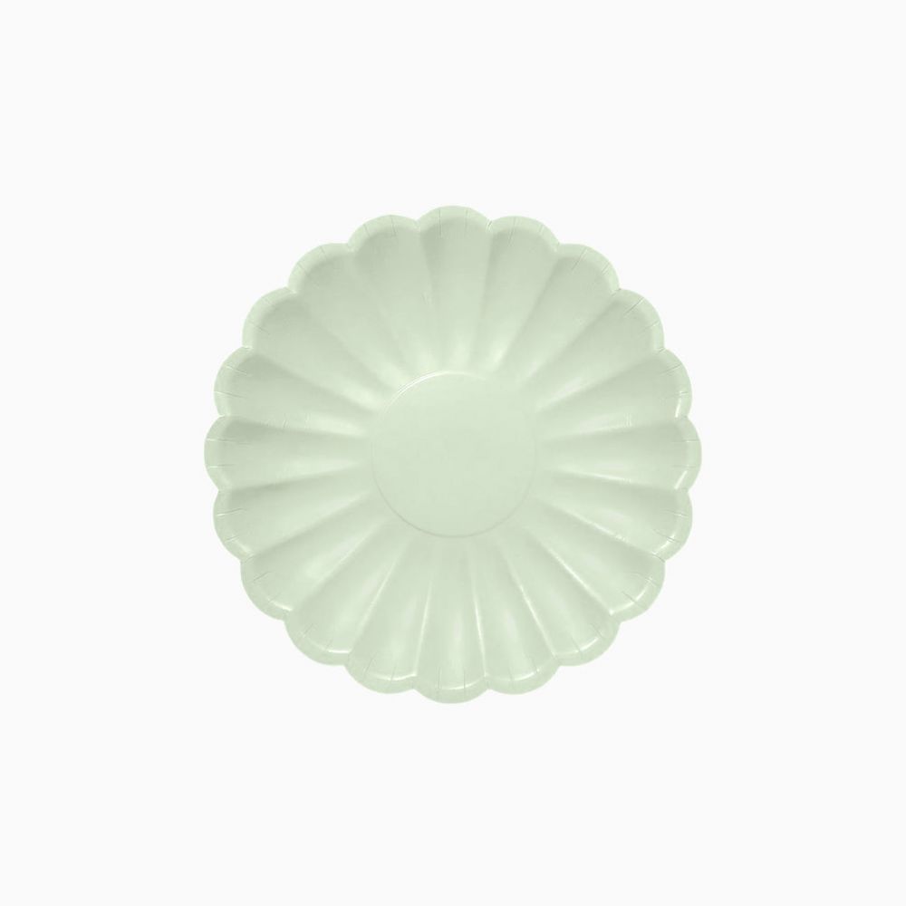 8 assiettes menthe "fleur" - 18 cm