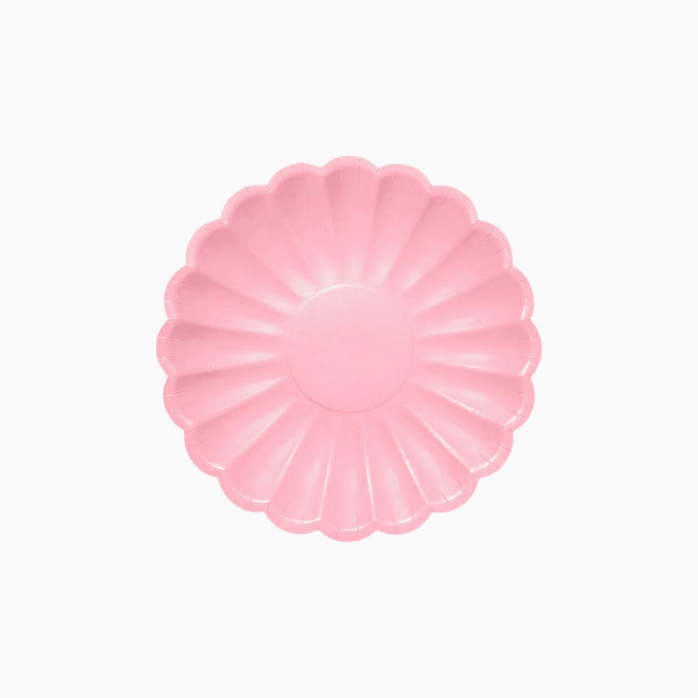 8 assiettes rose "fleur" - 18 cm