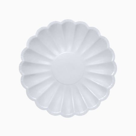 6 assiettes bleues "fleur" - 23 cm