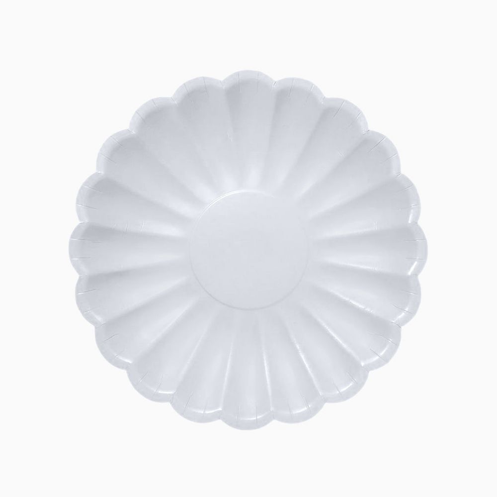 6 assiettes bleues "fleur" - 23 cm