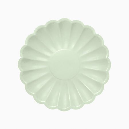 6 assiettes menthe "fleur" - 23 cm