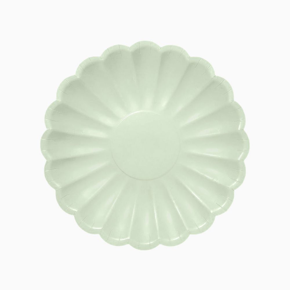 6 assiettes menthe "fleur" - 23 cm