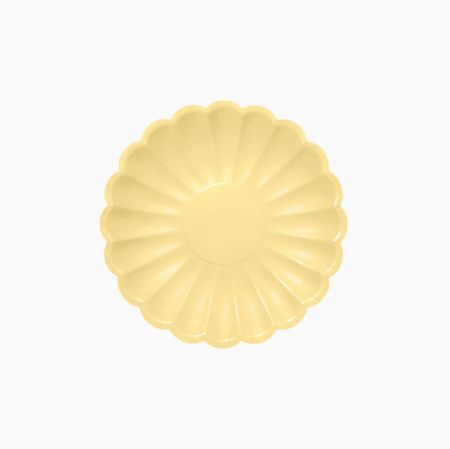 8 assiettes jaune "fleur" - 18 cm
