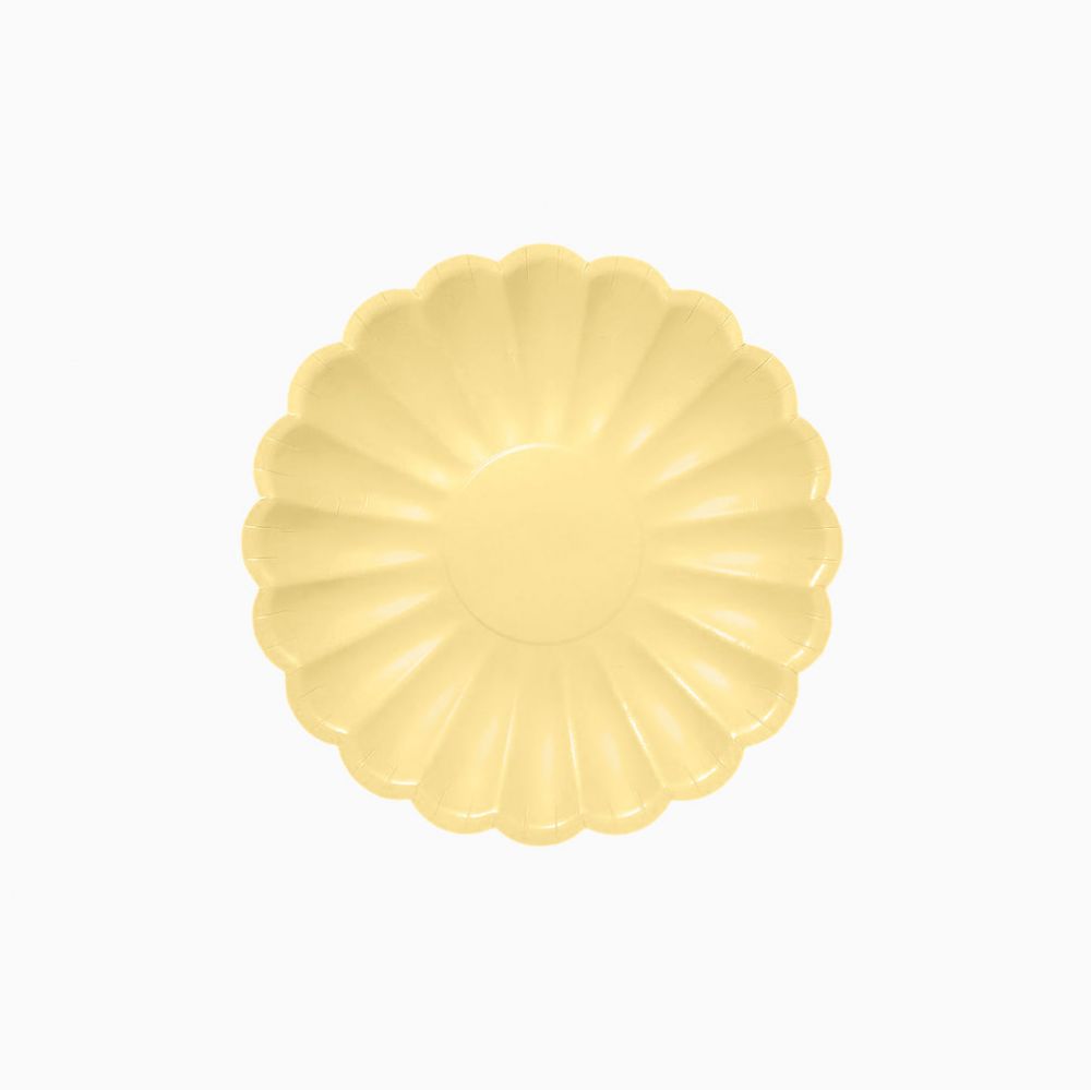 8 assiettes jaune "fleur" - 18 cm