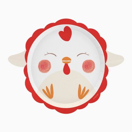 6 assiettes "animaux de la ferme" - 27 cm
