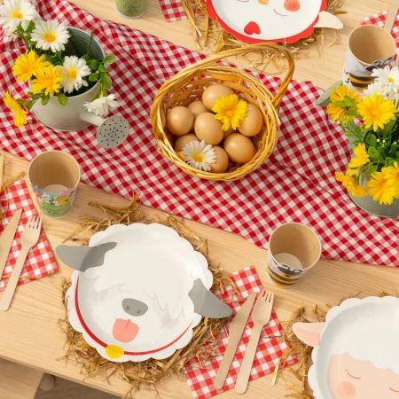 6 assiettes "animaux de la ferme" - 27 cm
