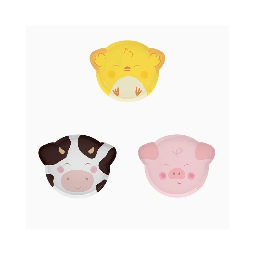 6 assiettes "animaux de la ferme" - 25 cm