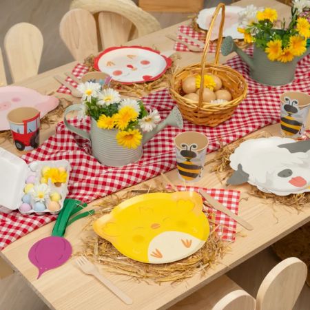 6 assiettes "animaux de la ferme" - 25 cm