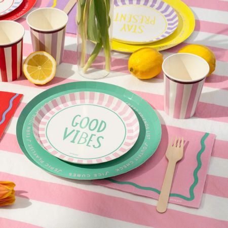 6 assiettes à rayures"Dolce vita" - 23 cm