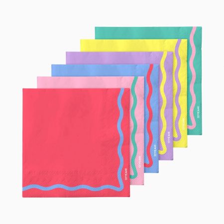 20 serviettes colorées "Dolce vita" - 16,5 cm