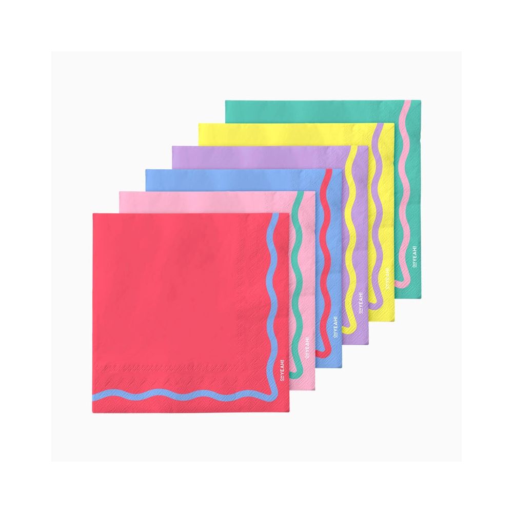 20 serviettes colorées "Dolce vita" - 16,5 cm