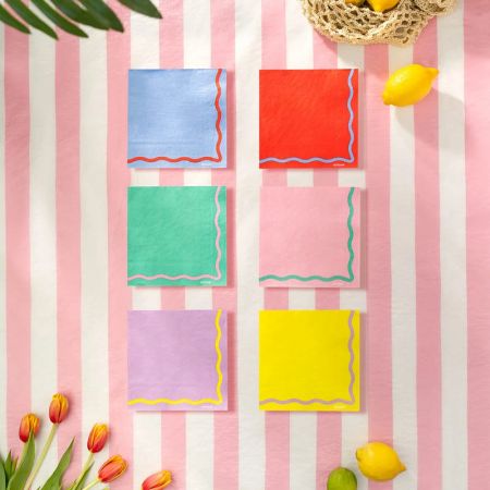 20 serviettes colorées "Dolce vita" - 16,5 cm