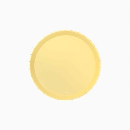 10 assiettes jaune "liseret doré" - 17 cm