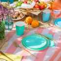10 assiettes menthe liseret doré" - 17 cm