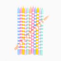 12 bougies colorées "rayures" extra Longues