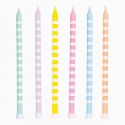 12 bougies colorées "rayures" extra Longues