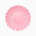 6 assiettes rose"fleur" - 23 cm