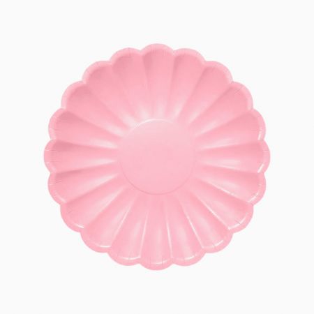 6 assiettes rose"fleur" - 23 cm