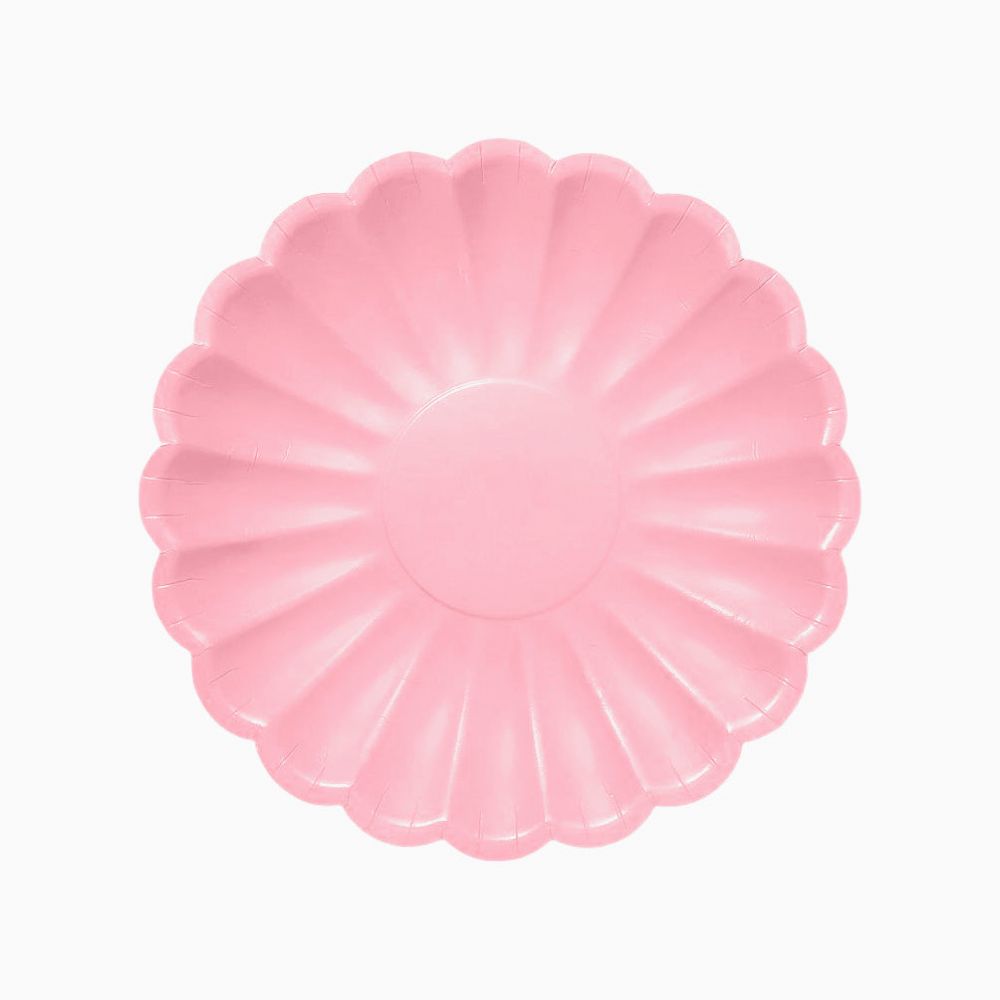 6 assiettes rose"fleur" - 23 cm