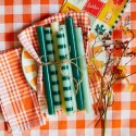 Nappe en coton à carreaux "orange" - 180 cm