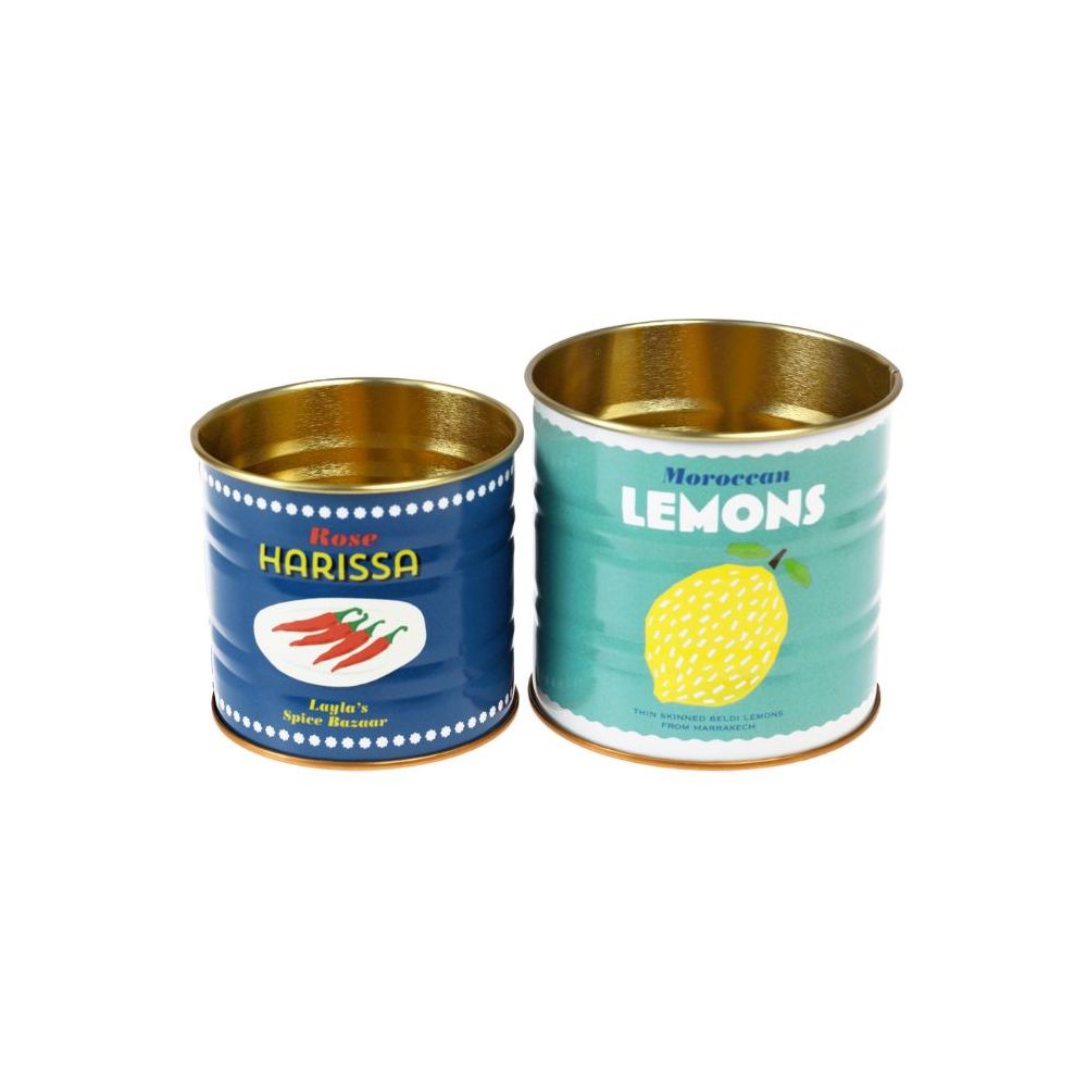 Lot de 2 boîtes déco "conserve Lemon & Harissa" - Taille petite