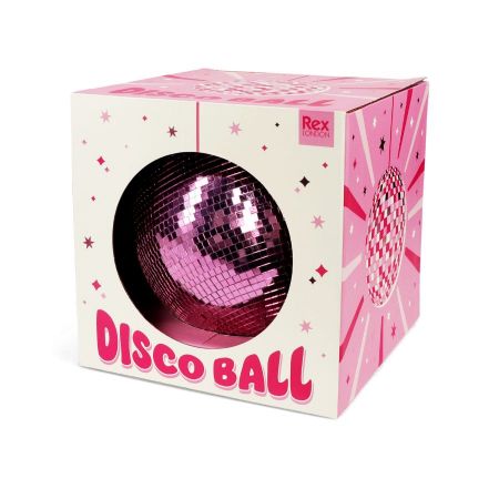 Boule à facettes rose - 20 cm