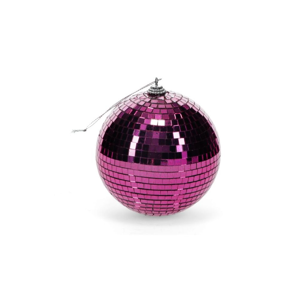 Boule à facettes rose - 10 cm
